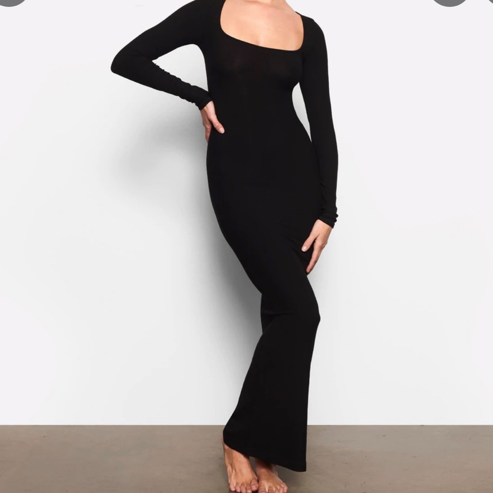 Skims Lounge Long Sleeve Dress